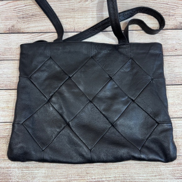 Latico Leather Black Leather Shoulder Tote - Picture 2 of 3